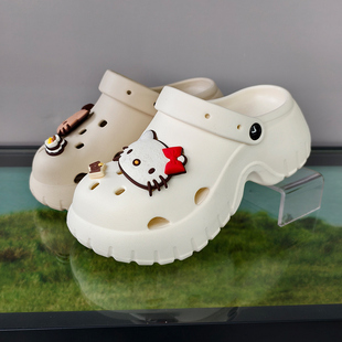 厚底洞洞鞋女夏季2026新款外穿网红百搭卡通可爱室内居家防滑凉拖
