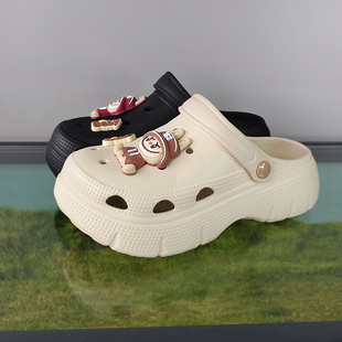 洞洞鞋女款夏季外穿2026新款户外沙滩鞋透气防滑厚底两穿凉拖鞋女