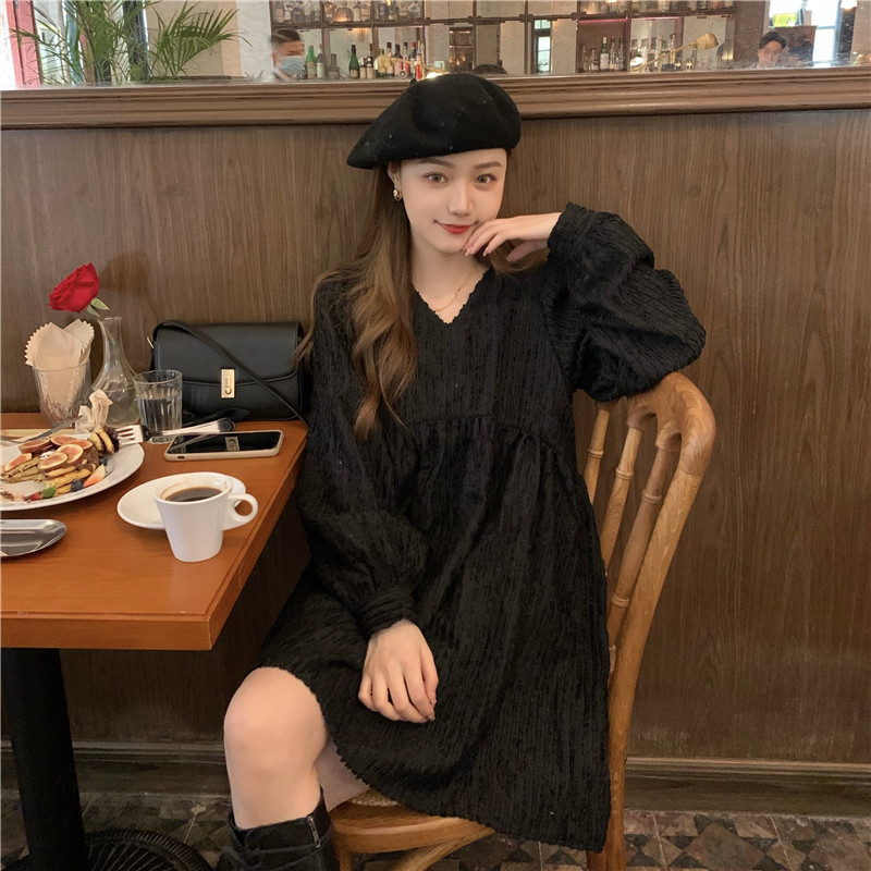 Real shot and real price chic Korean style thickened warm dress