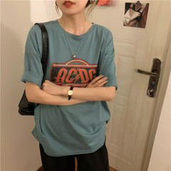 Real price chic Hanfeng loose and thin printing letter large T