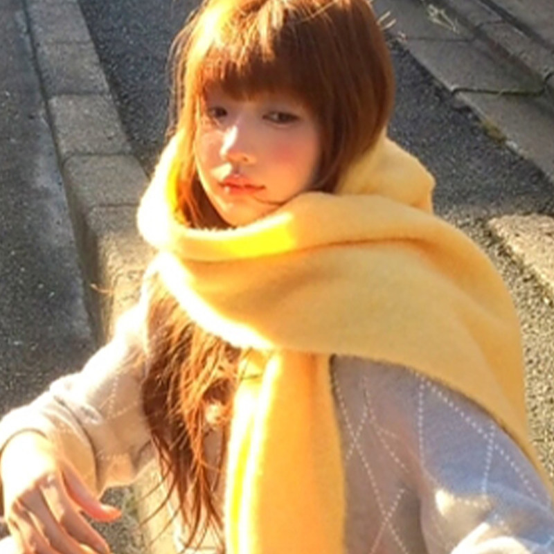 黄色马海毛围巾女冬韩系氛围感加厚保暖防寒护颈围脖披肩2025新款,服饰配件/皮带/帽子/围巾,围巾/丝巾/披肩,淘宝优惠券,粉丝福利购,淘宝优惠卷