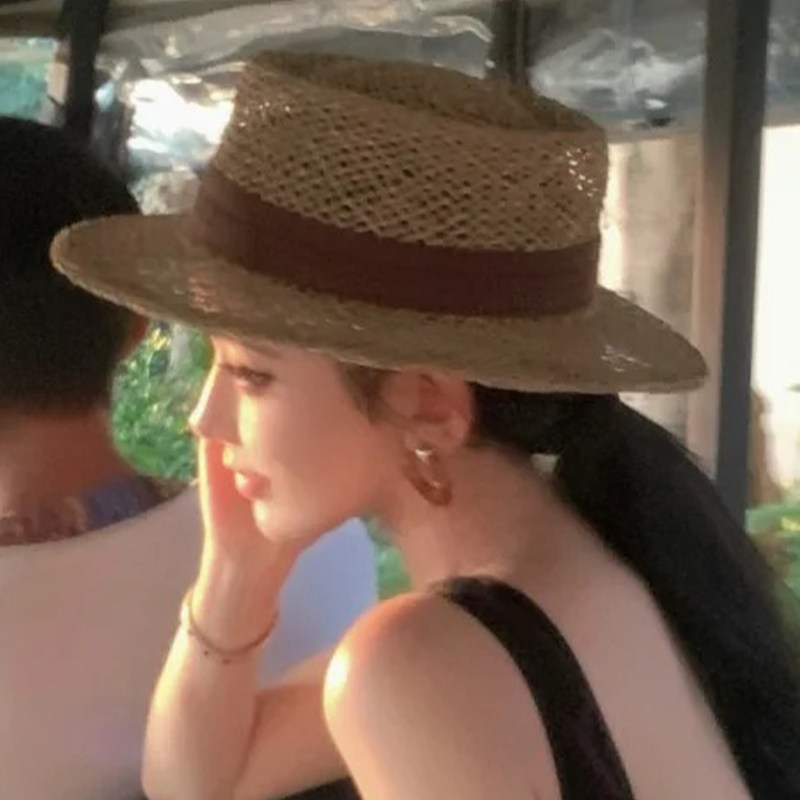 老钱风咸水平顶草帽女夏季法式度假镂空礼帽海边沙滩遮阳防晒帽子,服饰配件/皮带/帽子/围巾,帽子,淘宝优惠券,粉丝福利购,淘宝优惠卷