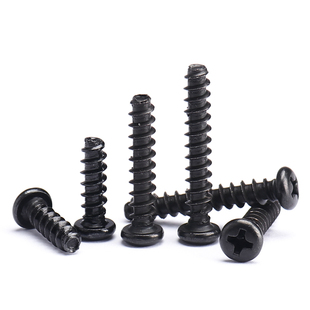 吉吉星PB碳钢黑色十字圆头平尾自攻螺丝加硬盘头小螺钉M1M2M3M4M5