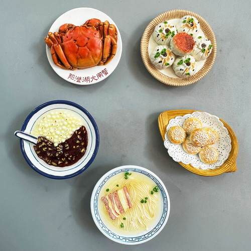 【苏州美食冰箱贴】新款树脂树脂抖音热卖仿真食玩旅游品伴手礼