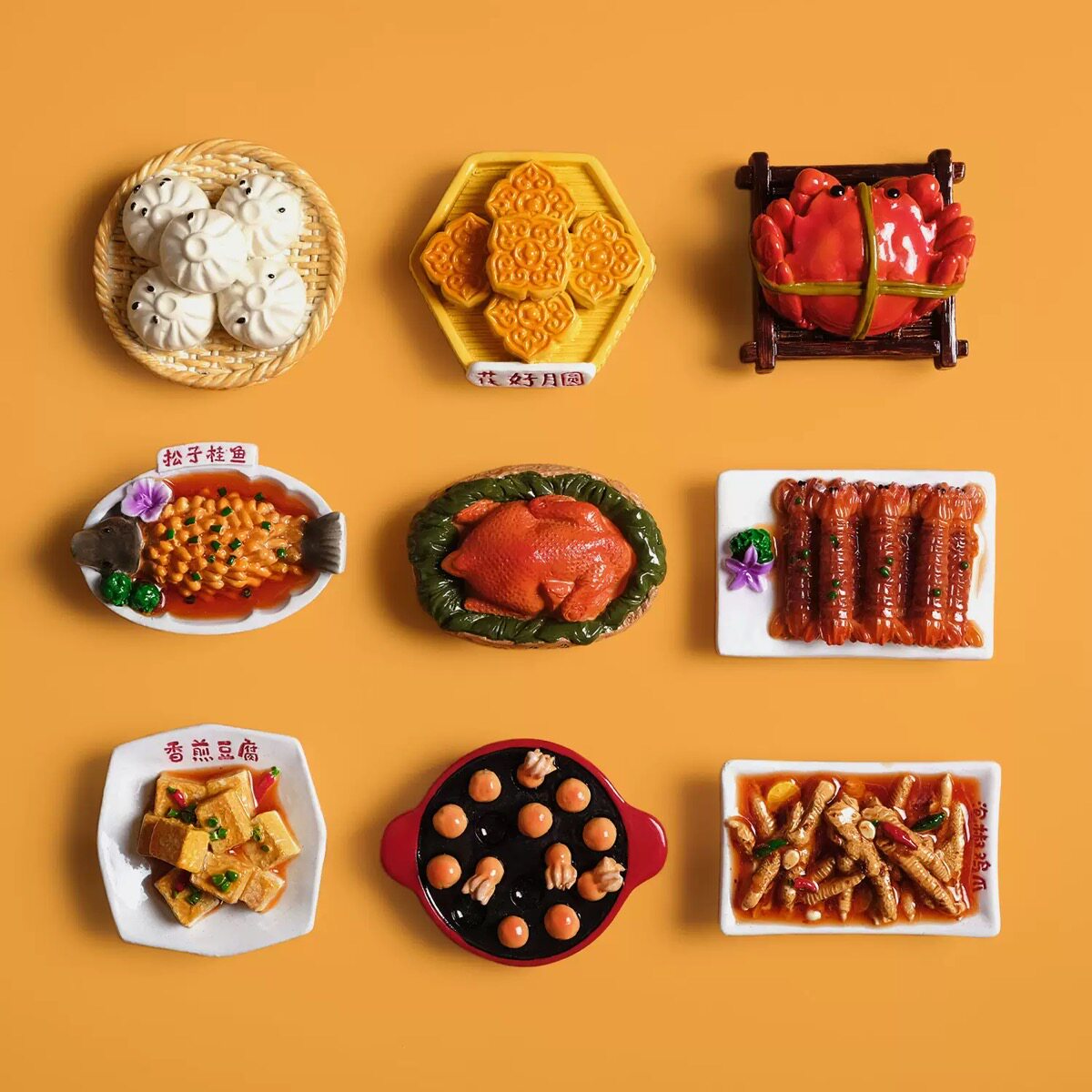 【皮皮虾章鱼丸子大螃蟹泡鸡瓜冰箱贴】大食玩家居装饰磁性贴礼物