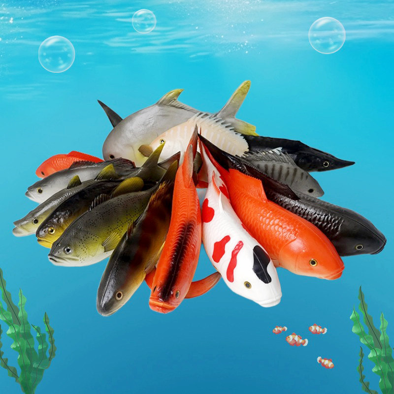 仿真鱼模型假鲤鱼鲫鱼玩具中华鲟装饰道具海鱼金鱼家居装饰摆挂件