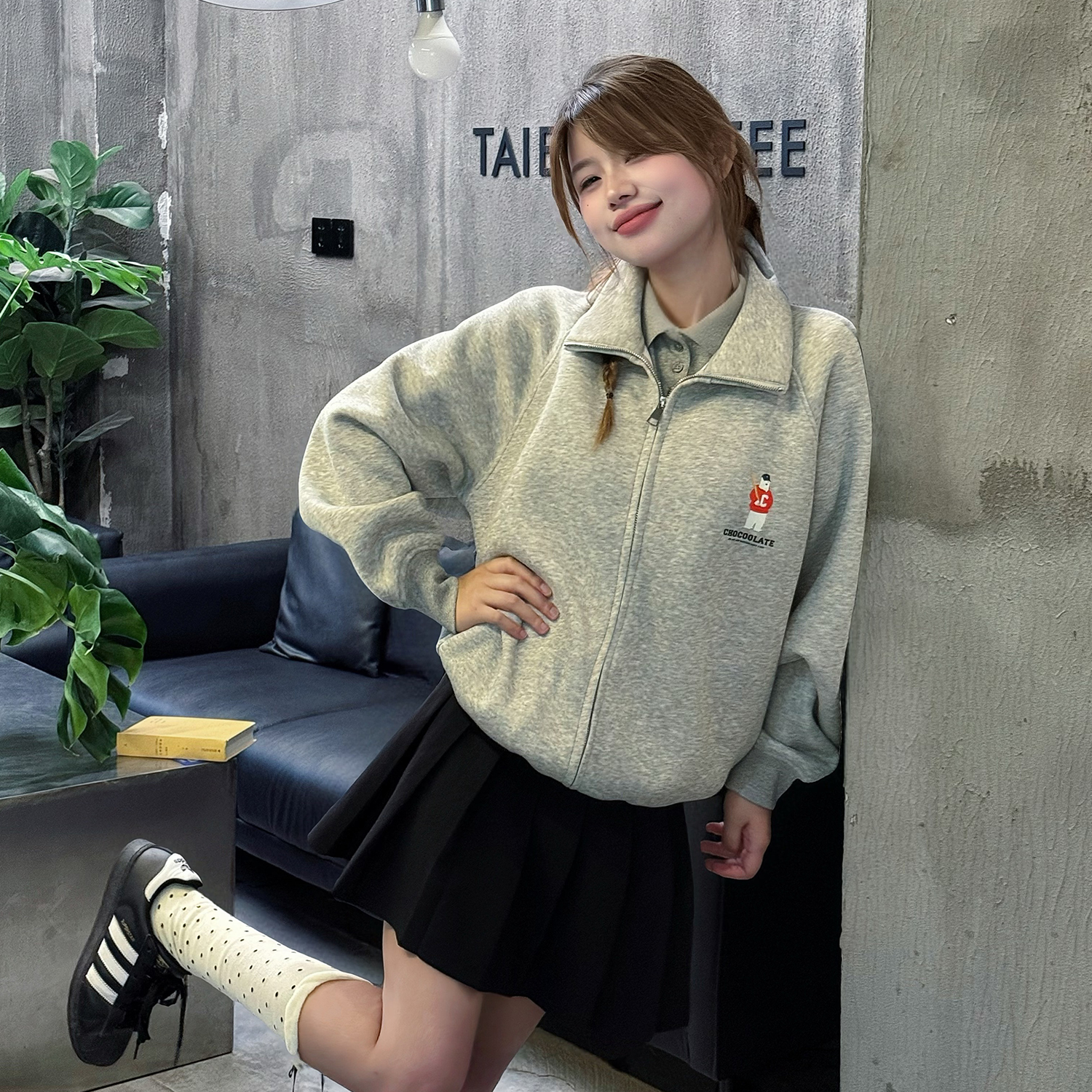 itCHOCOOLATE重磅开衫立领卫衣