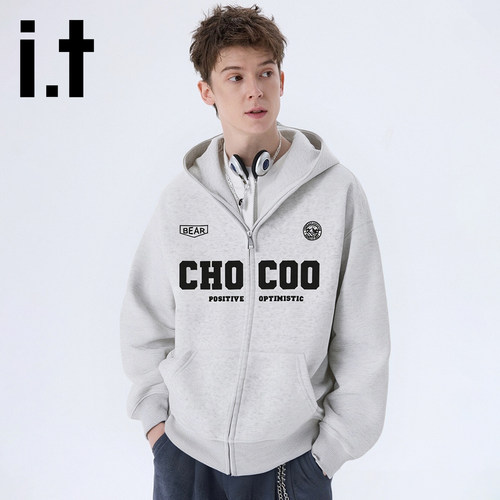 CHOCOOLATE连帽开衫印花卫衣