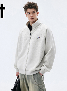 it:CHOCOOLATE美式开衫加绒卫衣男女宽松休闲立领秋冬情侣款外套