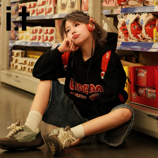 it:CHOCOOLATE潮牌连帽卫衣男女美式宽松2025秋冬款情侣帽衫上衣