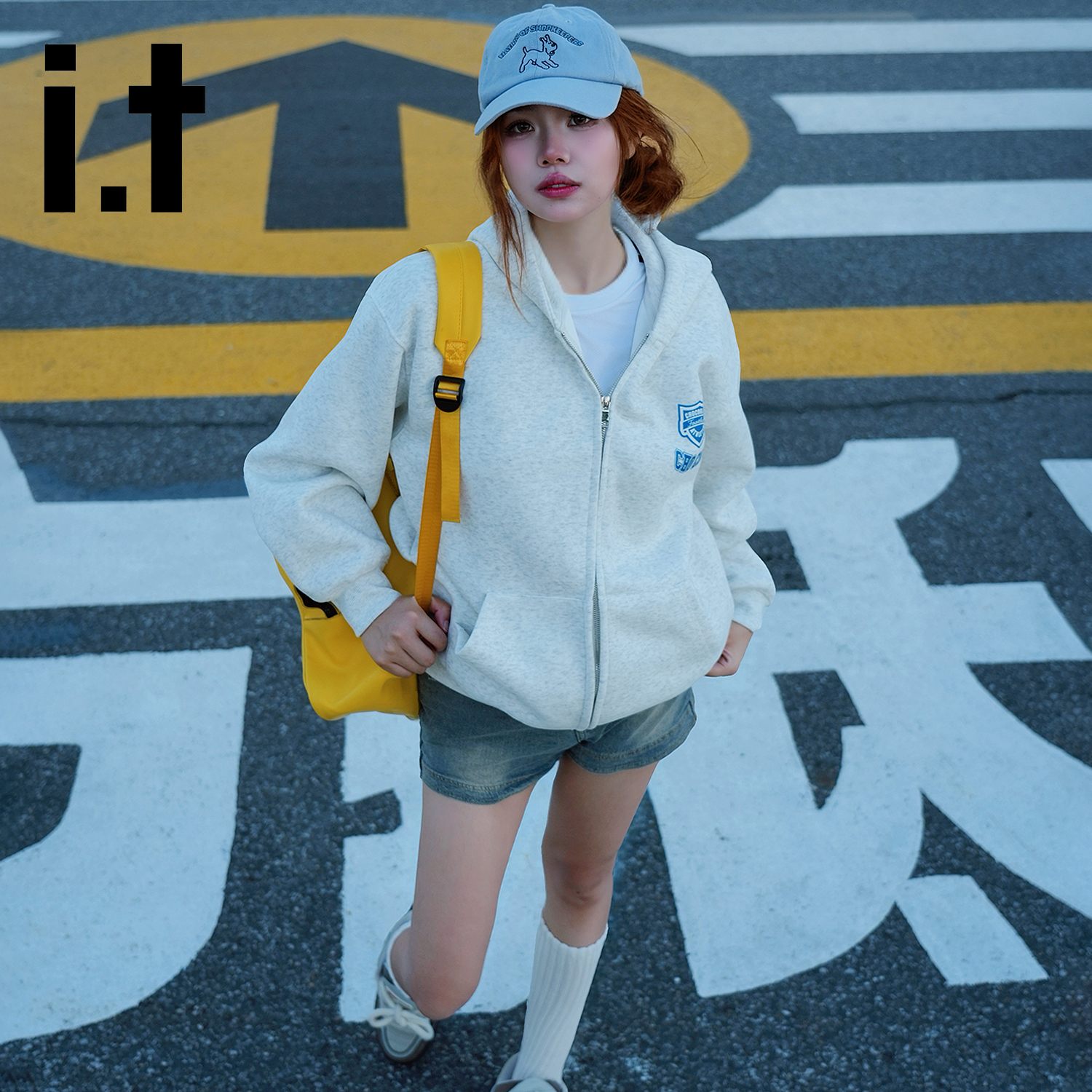 it美式复古连帽卫衣外套男女