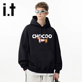 it:CHOCOOLATE美式连帽卫衣加绒加厚宽松休闲秋冬帽衫情侣上衣男