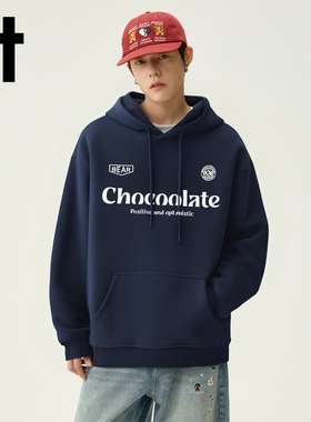 it:CHOCOOLATE美式宽松连帽卫衣加绒加厚秋冬新款休闲运动外套潮