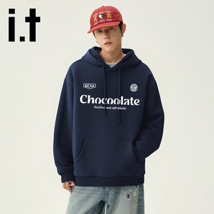 it:CHOCOOLATE美式宽松连帽卫衣加绒加厚秋冬新款休闲运动外套潮