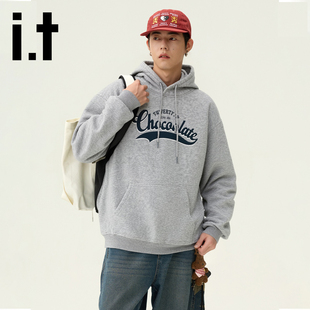 it:CHOCOOLATE美式连帽卫衣男女宽松显瘦休闲帽衫秋冬款情侣上衣