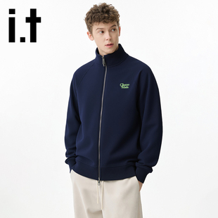 it:CHOCOOLATE开衫立领加绒卫衣秋冬宽松休闲运动夹克外套上衣潮