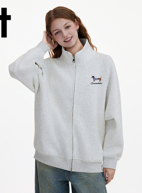 it:CHOCOOLATE开衫立领加绒卫衣2025新款宽松休闲秋冬款外套夹克