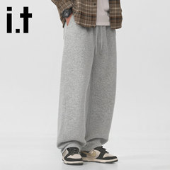 it:CHOCOOLATE加绒裤子男秋冬新款宽松直筒卫裤加厚保暖休闲长裤