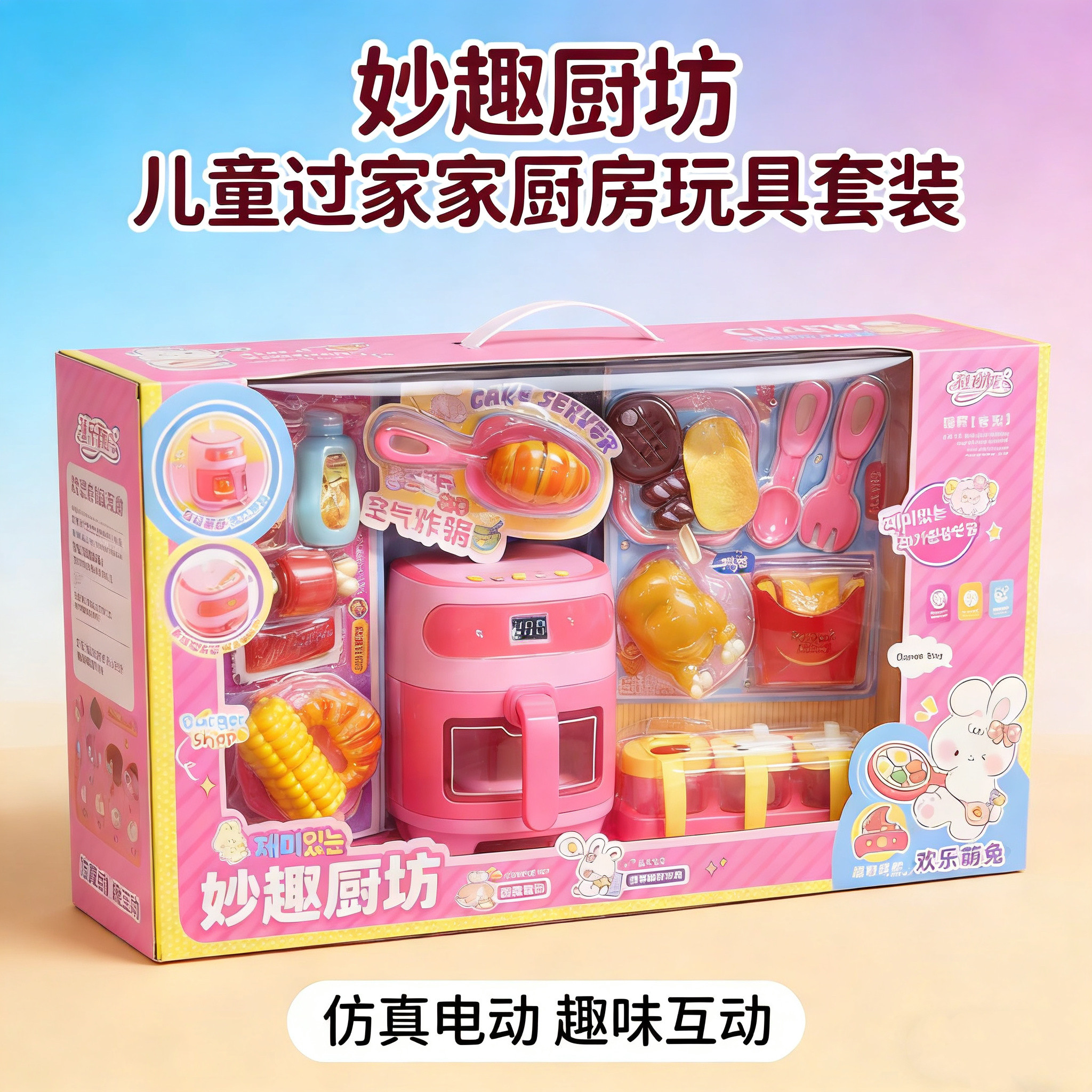 雅斯妮电动仿真厨房过家家玩具