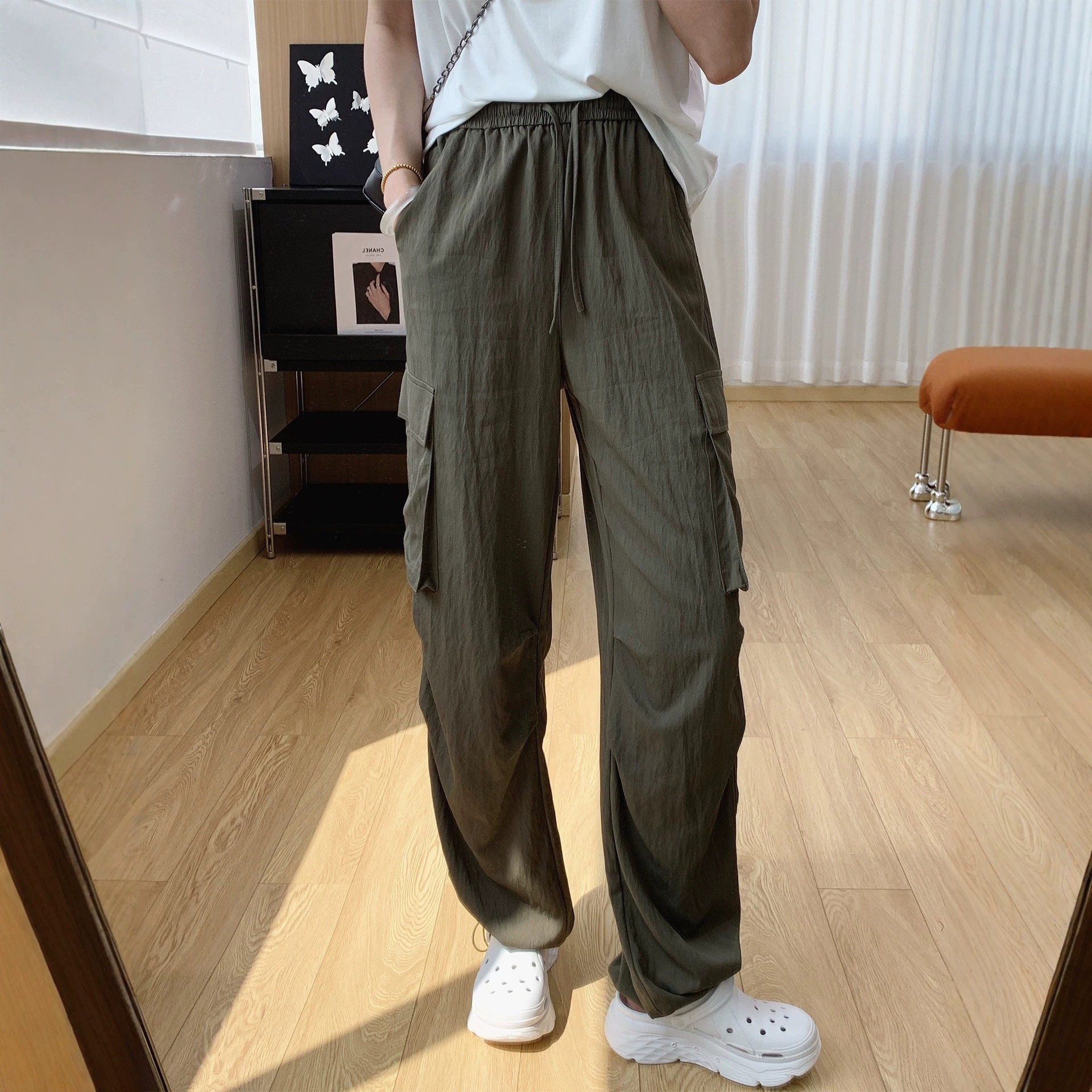 凉感防晒速干伞兵裤!可收口束脚工装休闲裤女夏薄款夏日轻薄裤子