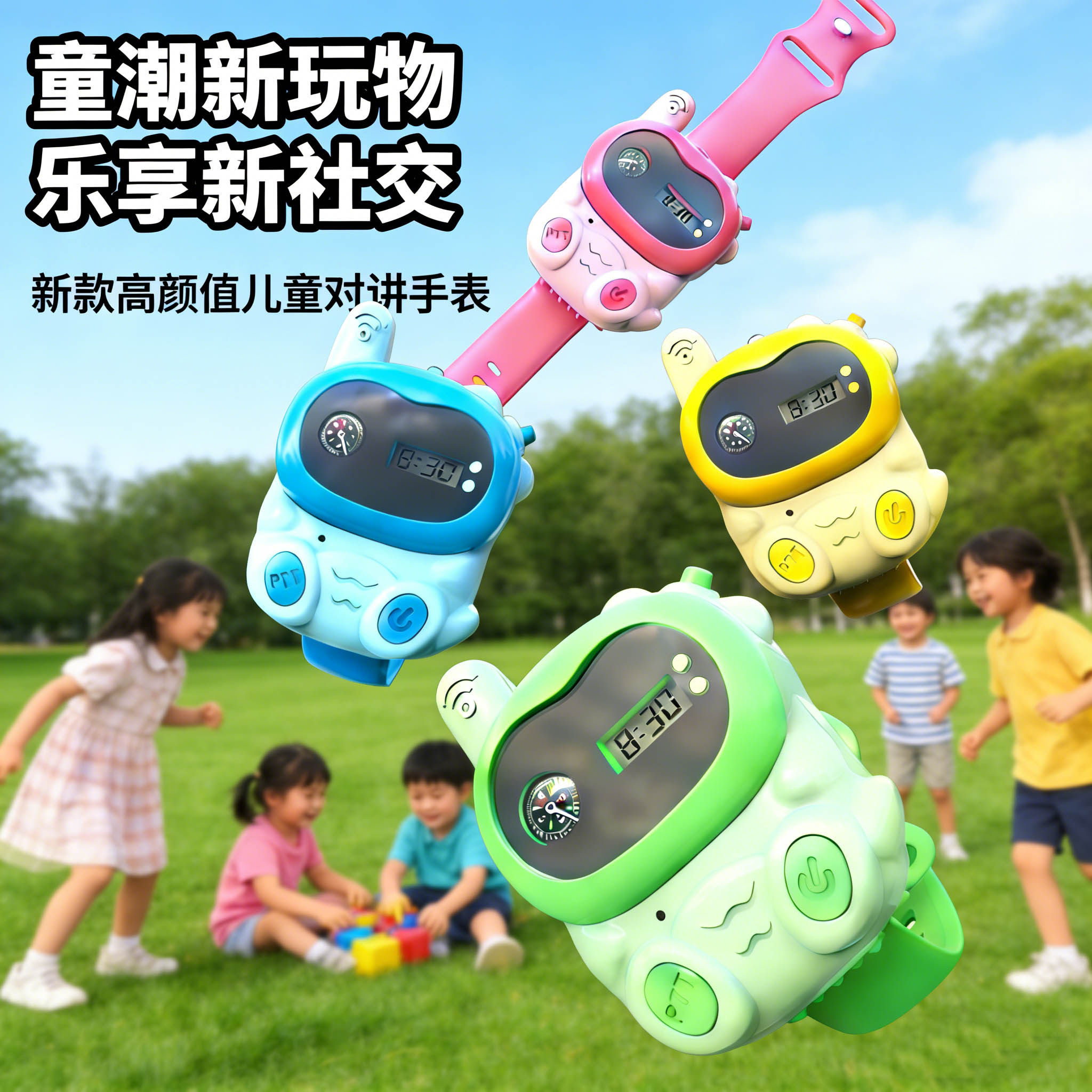儿童户外对讲机手表USB充电远程通话迷你电话机亲子互动无线玩具