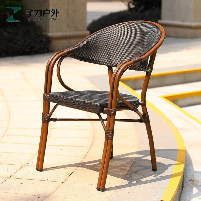 室外庭院凳藤椅单椅藤编椅子休闲简约现代阳台咖啡厅户外花园餐椅