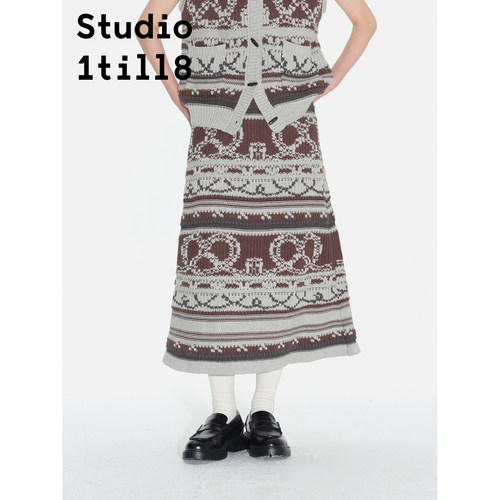 Studio1till8爱心碱水结半裙