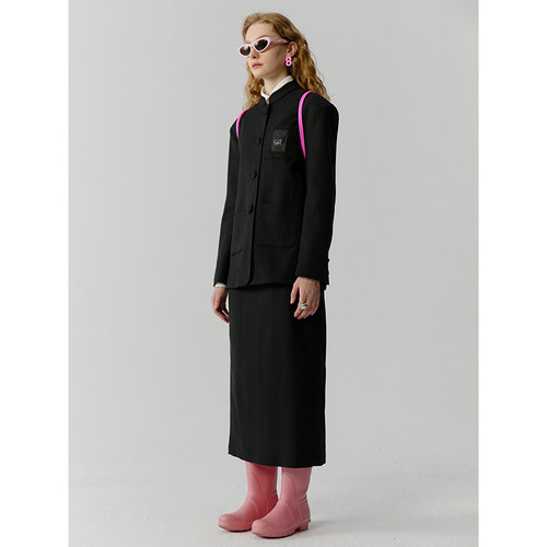 复古中式立领西装套装