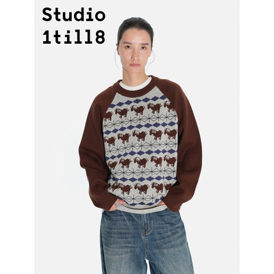 Studio1till8马巡回插肩袖毛衣