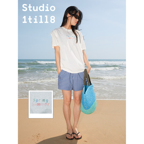 Studio1till8字母印花T恤
