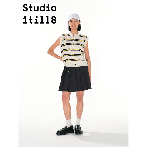 Studio1till8条纹针织背心