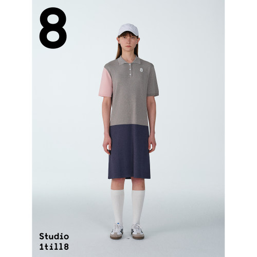 Studio1till88拼色针织连衣裙