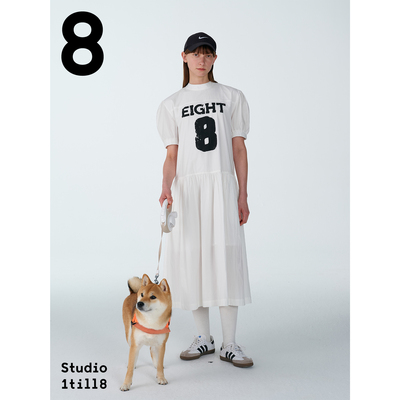 Studio1till88数字8印花连衣裙