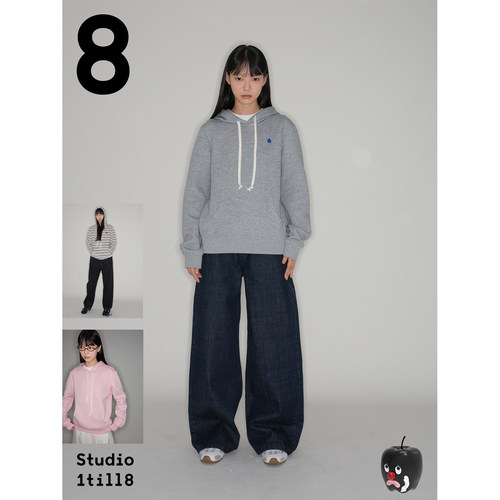 Studio1till8刺绣连帽卫衣
