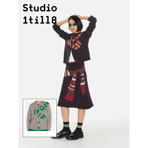 Studio1till8蝴蝶结开衫半裙
