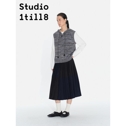 Studio1till8杂灰色连帽背心
