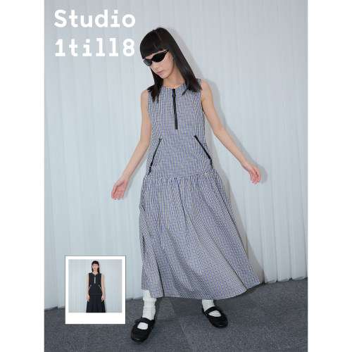 Studio1till8格纹背心连衣裙