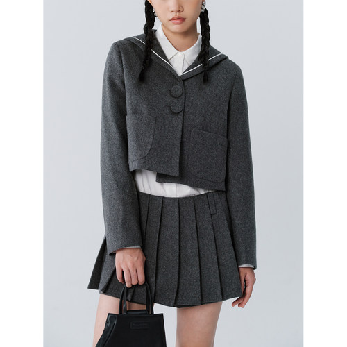 Studio1till8羊毛海军领毛呢套装