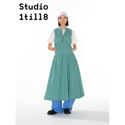 Studio1till8格纹连帽连衣裙