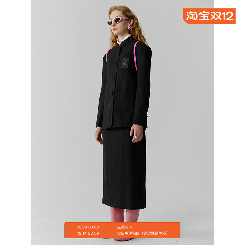 复古中式立领西装套装