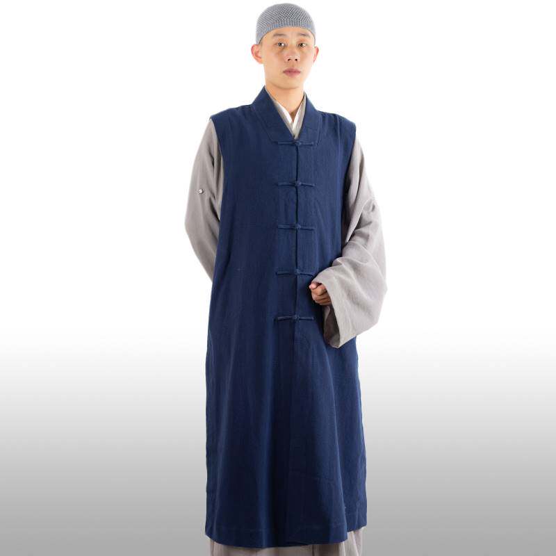新款僧服伽蓝褂春季僧服马夹背心和尚服男女款出家人棉麻加绒僧衣