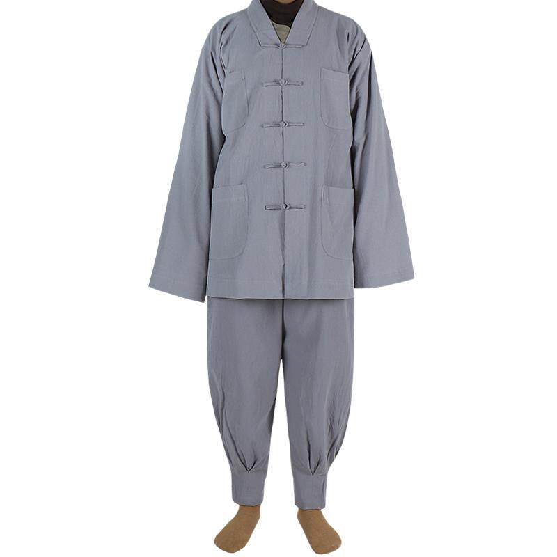 特价新款僧服短褂男春秋款透气棉麻和尚服僧衣女布扣小褂套装僧免