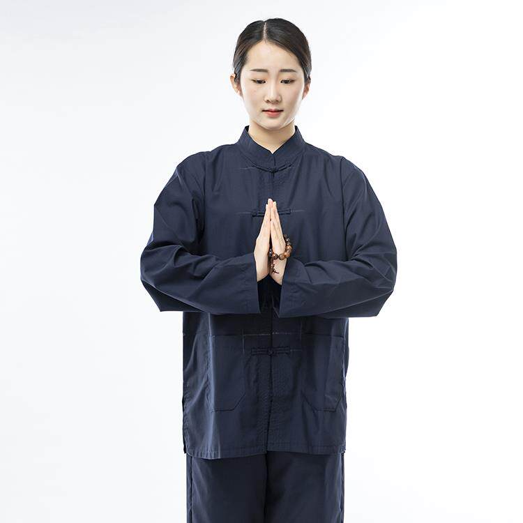 特价春秋复古居士服女禅修服男套装丝光棉四季可穿立领盘扣唐装中
