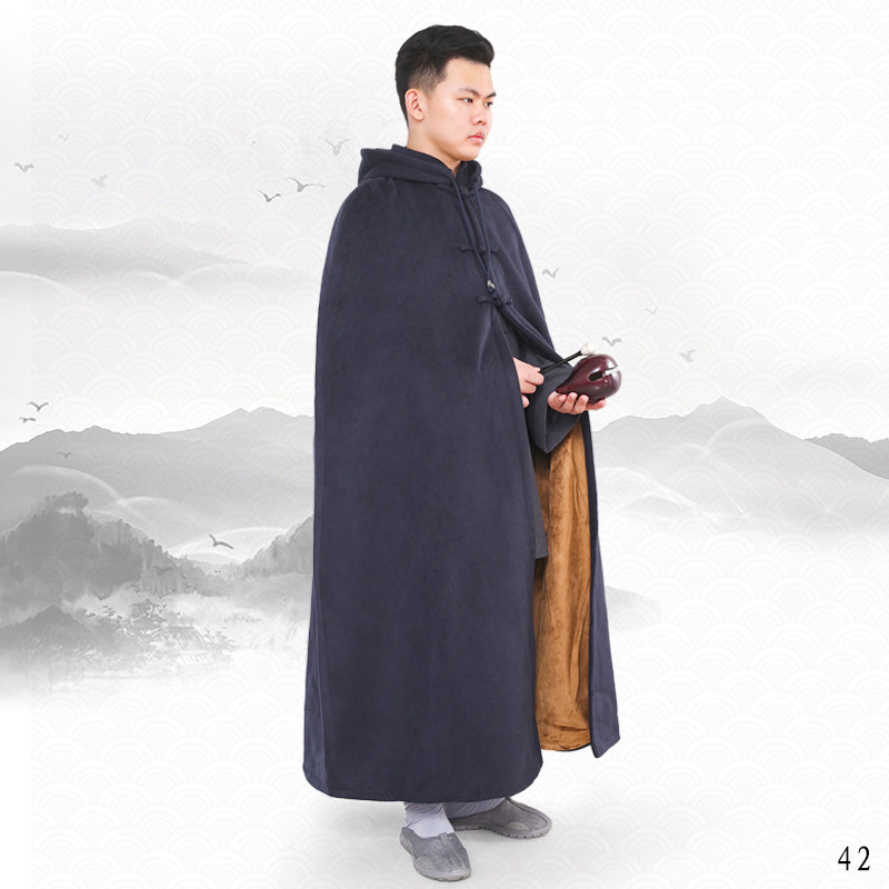 特卖菩提毛绒僧服僧人打坐披风冬季男女款僧服居士服保暖防风斗篷