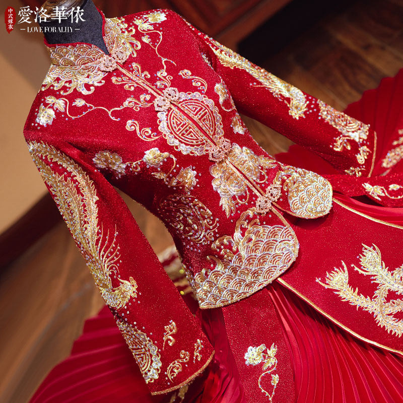 秀禾服2020新款秋冬秀禾新娘结婚敬酒服中式婚纱礼服龙凤褂秀和服