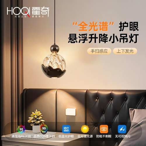 可升降小吊灯主卧室床头高级感入户玄关手扫感应吊线 线灯轻奢气