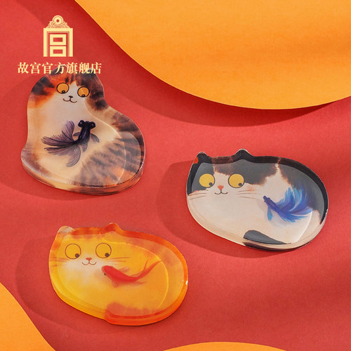 故宫官方宫猫戏鱼立体画冰箱贴