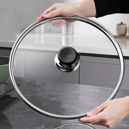锅盖家用钢化玻璃盖耐高温万能通用30cm32cm炒菜锅平底锅盖子圆型