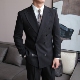 秋冬新款 6177 高级感六扣一双排扣西服人字纹时尚