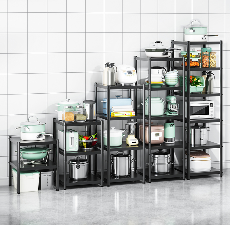 夹缝收纳落地厨房储物架微波炉